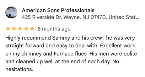 American Sons Roofing Google Review from Dardan Beqiri